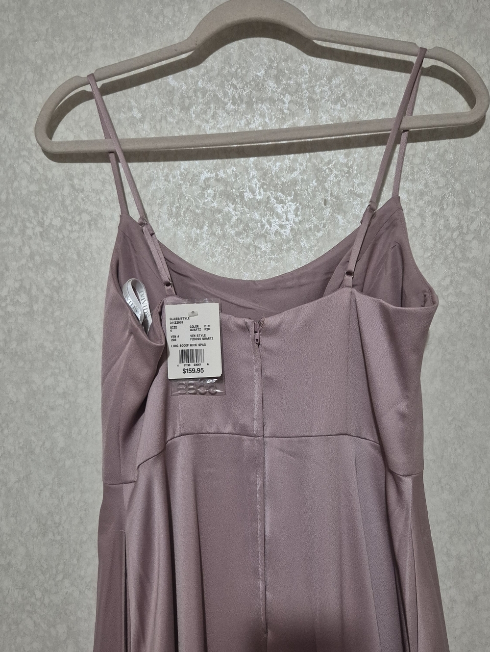 NWT David's Bridal Quartz Scoop Neck Spag Slip-Style Maxi Dress..Size:6 - Picture 9 of 14